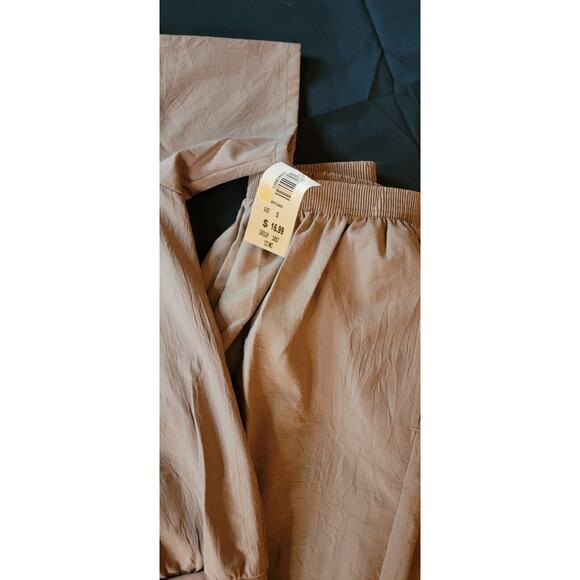 Bonworth 2 Piece Outfit Brown With Floral Embroidered Size Small, Top NWT - Picture 3 of 12